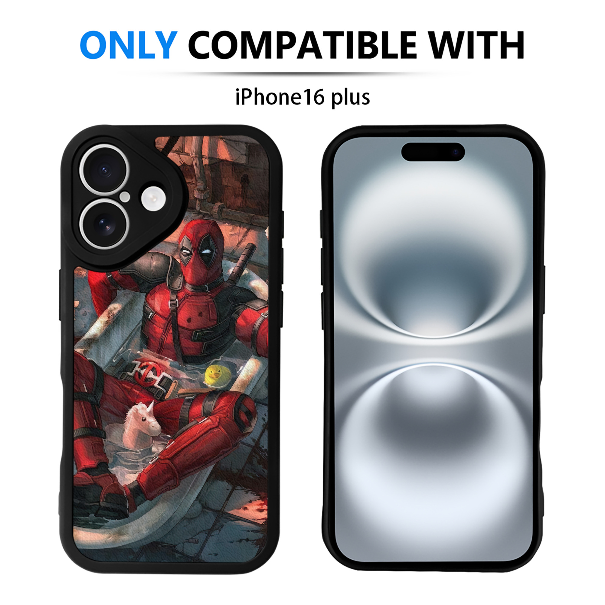 （画像用） Deadpool デッドプール 【iPhone 16シリーズ対応】シリコンスマホケース（レザー調） 材質：シリコン